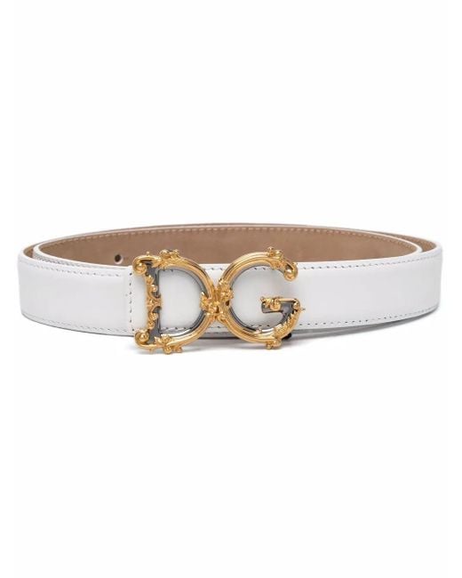Dolce & Gabbana White Dolce & Gabbana Belt With Dg Logo
