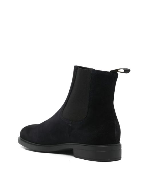Doucal's Black Elastic-Panel Suede Boots for men
