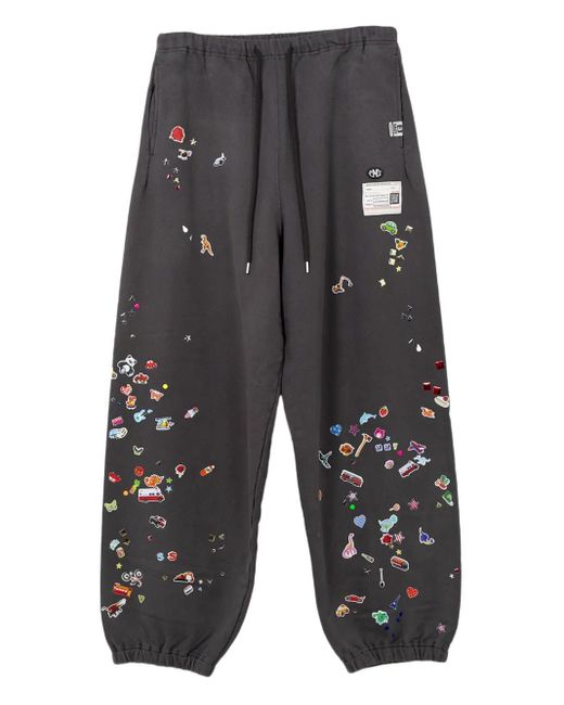 Maison Mihara Yasuhiro Gray Sticker Graphic-Print Track Pants for men