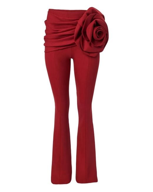 Pantalon À Appliqué Floral Carolina Herrera en coloris Red