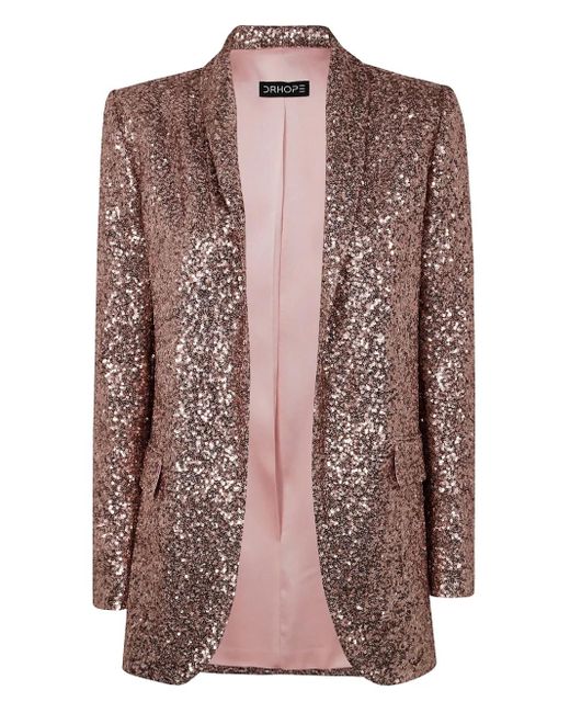 DR. HOPE Brown Sequin-Embellished Blazer