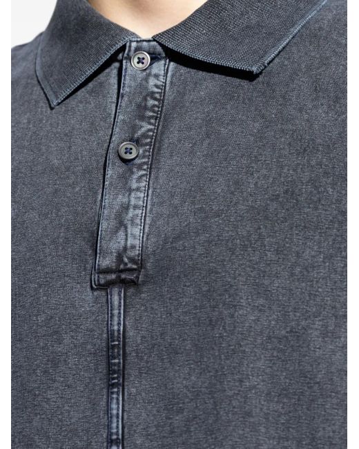 DIESEL Blue T-Nomely Buttoned-Fastening Polo Shirt for men