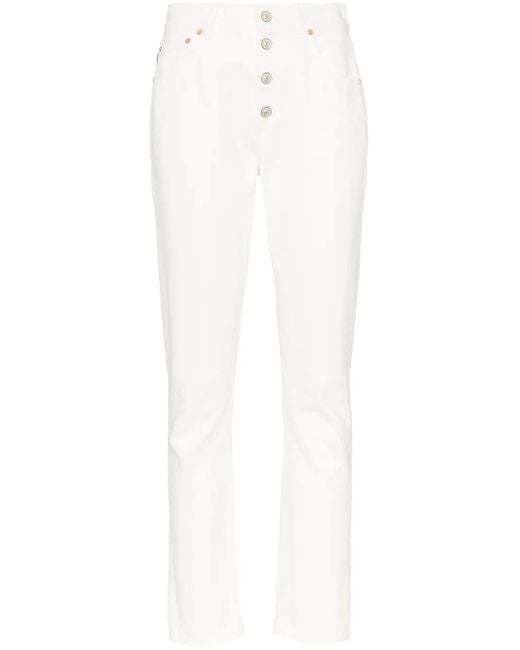 Balenciaga White High Waisted Slim Leg Jeans
