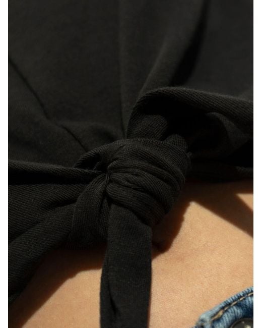 Rag & Bone Mica T-shirt Met Geknoopt Detail in het Black