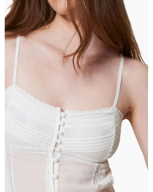 Twinset レースディテール タンクトップ White