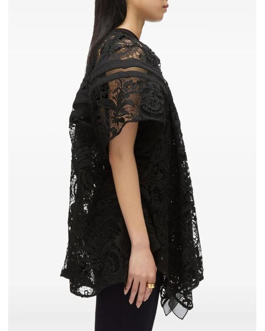 3.1 Phillip Lim Black Lace-Panel Top