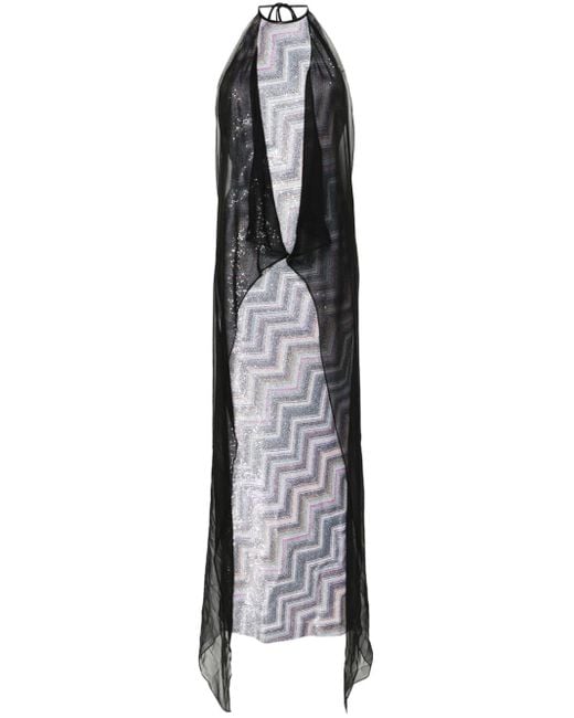 Robe longue Caperdoni à dos-nu Missoni en coloris Metallic