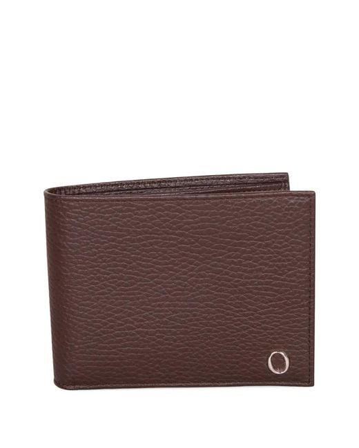Orciani Brown Micron Logo-Plaque Bifold Wallet for men