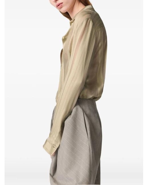 Camicia Semi Trasparente A Righe di Stella McCartney in Natural