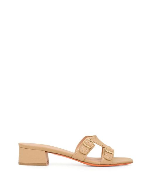 Santoni Natural Didi Buckle-Fastening Sandals