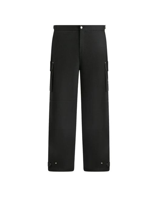Manière De Voir Black Mathis Twill Wide-Leg Cargo Trousers for men