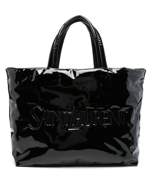 Saint Laurent Black Logo-Debossed Tote Bag for men