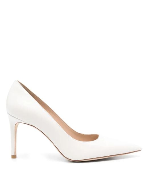 Stuart Weitzman White 85Mm Stuart Power Pumps