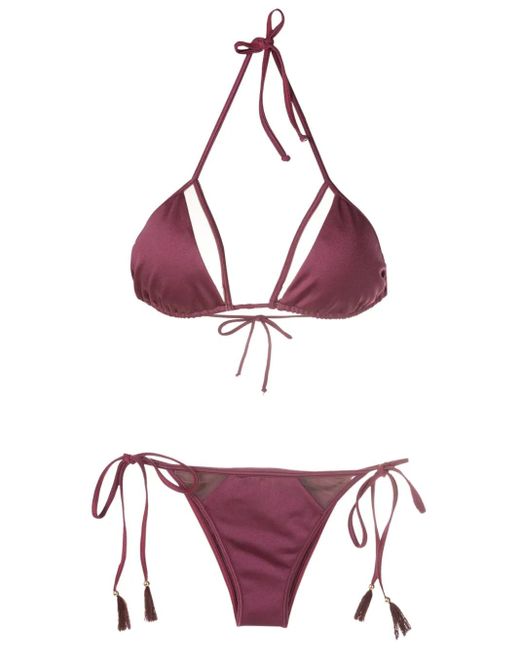 Brigitte Bardot Purple Cut-Out Triangle-Cup Bikini