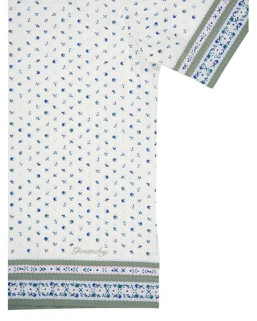 Givenchy White Floral-Print Shirt for men
