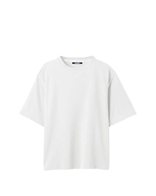 Jacquemus White Round-Neck T-Shirt Square for men