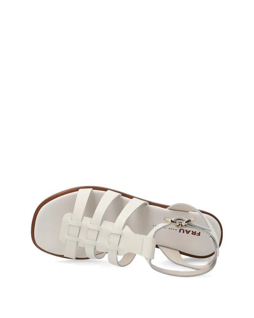 Frau White Strappy Cage Sandals