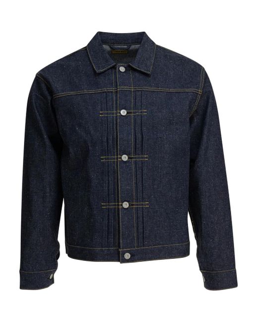 Human Made Blue Buttoned Denim Jacket for men