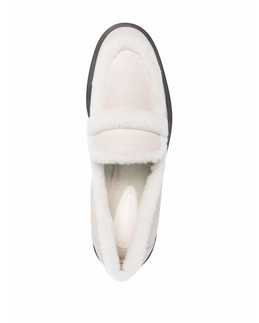Stuart Weitzman Multicolor Shearling Trim Loafers