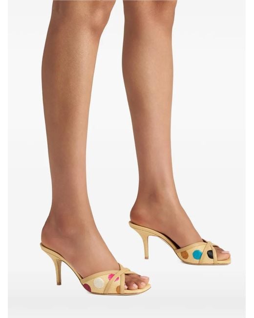 Malone Souliers Natural Perla Polka-Dot Sandals