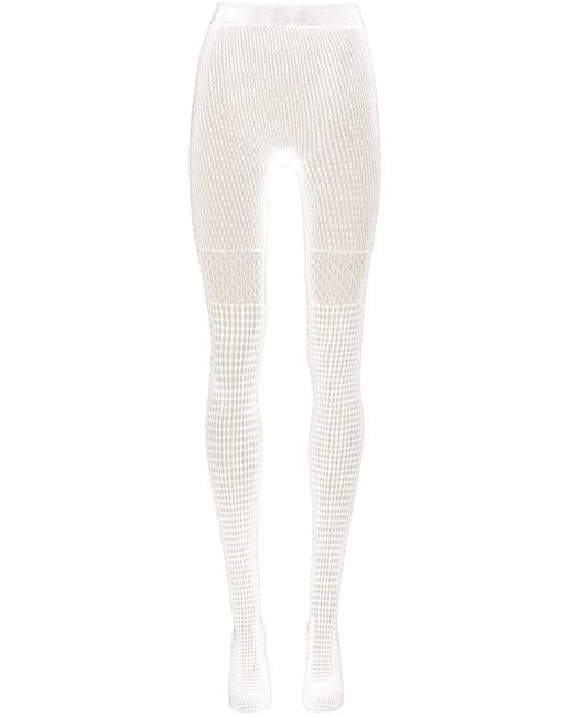 Wolford White Mosaic Net Tights