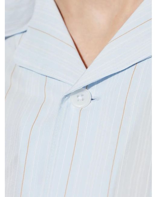FRAME Blue Pyjama Striped Shirt for men