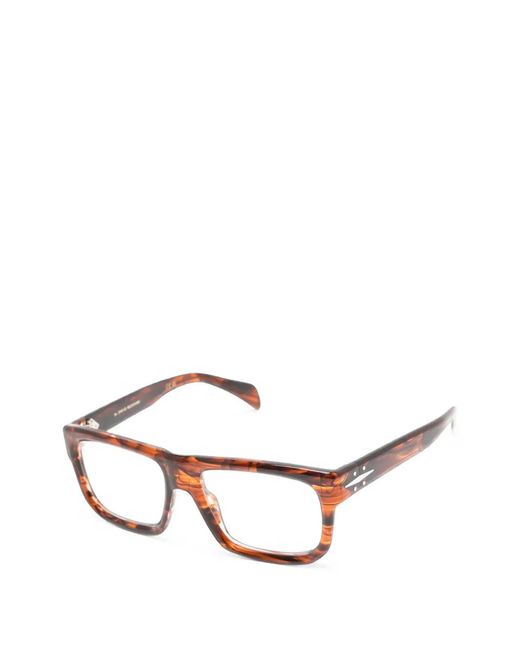 David Beckham Brown Tortoiseshell-Effect Square-Frame Glasses