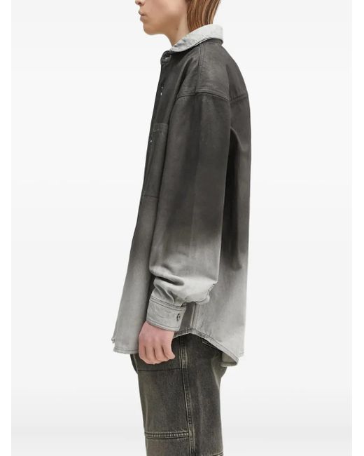 Marcelo Burlon Gray Ombre-Effect Shirt for men
