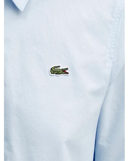 Lacoste Blue Logo-Patch Button-Down Shirt