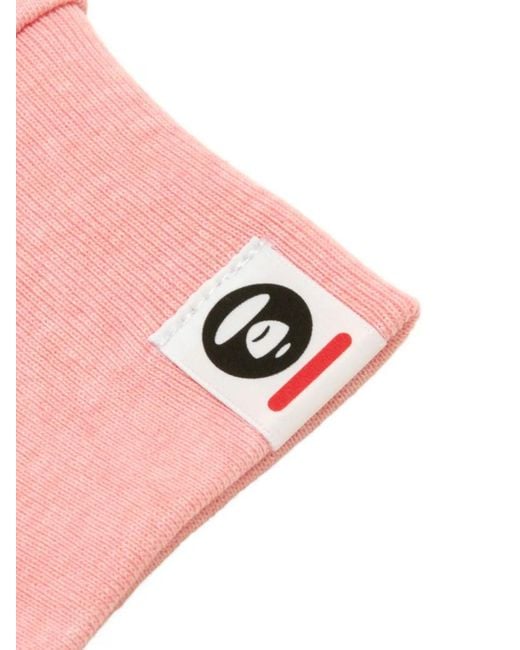 Aape By A Bathing Ape Pink Aapenow Raglan-Sleeve Heart-Patch T-Shirt for men