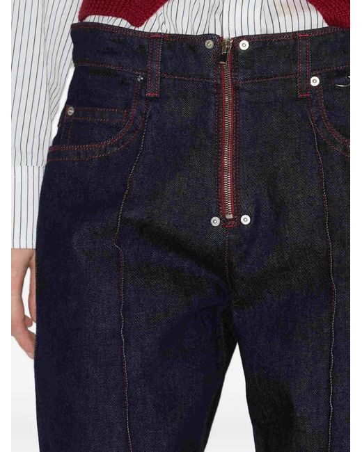 Isabel Marant Blue Stely Zip-Detail Trousers
