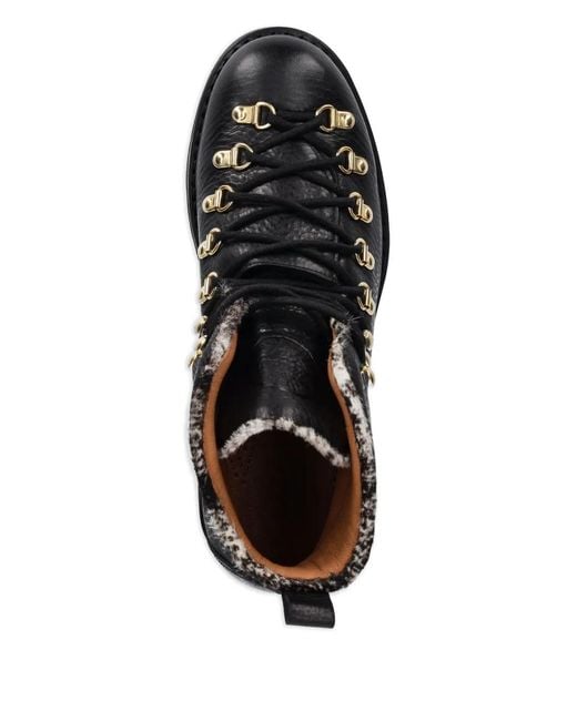 Fracap Black Lace-Up Boots