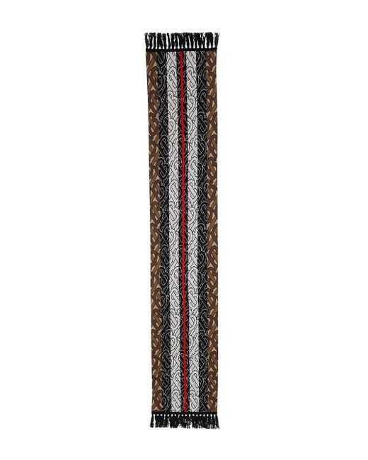 Burberry Monogram Stripe Cashmere Scarf in Brown - Lyst