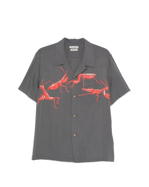 J.W. Anderson Gray Graphic-Print Chest-Pocket Shirt for men