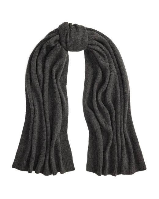 Ralph Lauren Black Rib-Detailed Scarf