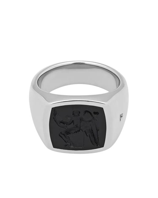 Tom Wood Gray Cushion Eros Onyx-Embellished Ring for men