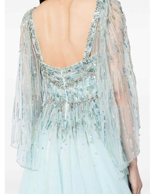 Bunny Blooms sequin-embellished gown di Jenny Packham in Blue