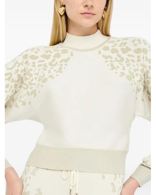 Liu Jo Animal Print High-neck Sweater White