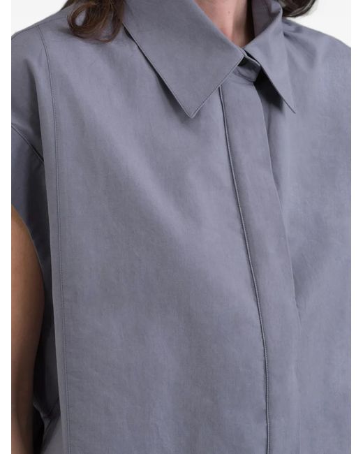 Moorer Gray Jessy Sleeveless Shirt