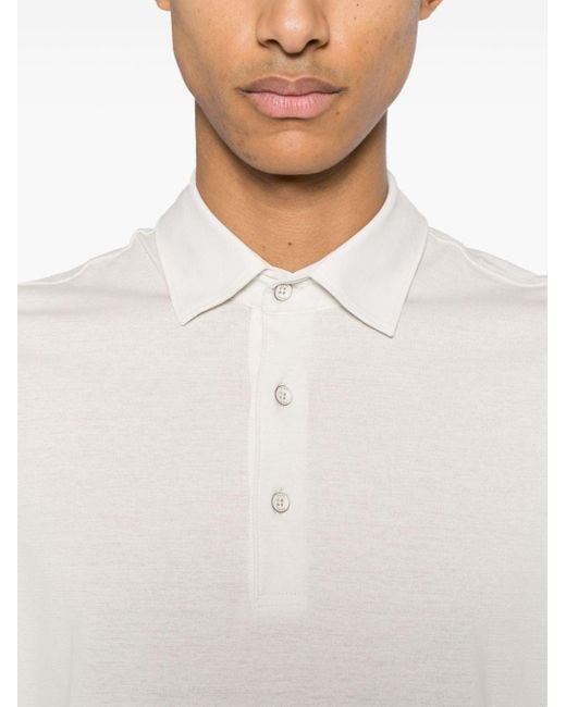 Herno Lightweight Cotton Polo Shirt in White for Men Lyst UK