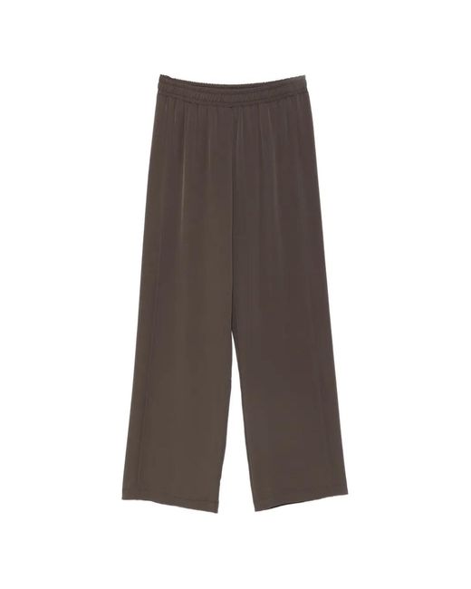 Imperial Brown Elasticated-Waistband Trousers
