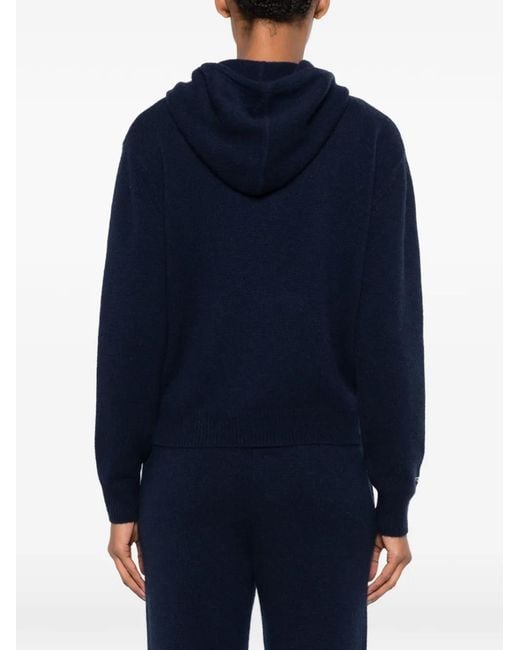 Sporty & Rich Blue Heritage Yankees Serif Hood Cardigan