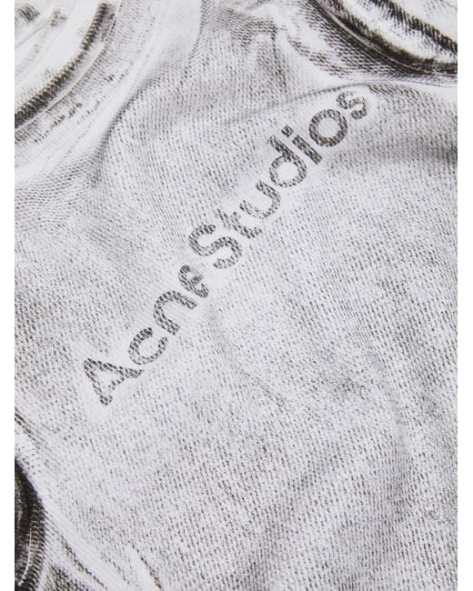 Acne Gelaagd T-Shirt Met Print in het Gray