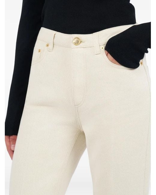 Roberto Cavalli White Logo-Patch Flared Jeans