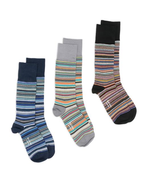 Paul Paul Stamping Socks 3 Pack di Paul Smith in White da Uomo