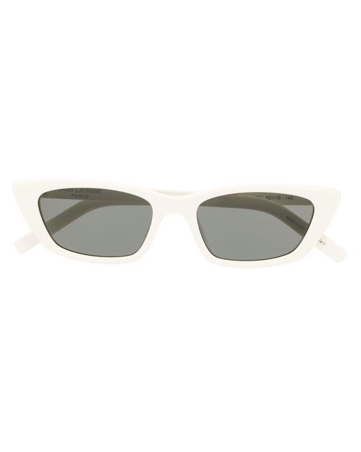 Saint Laurent White 'New Wave SL' Sonnenbrille