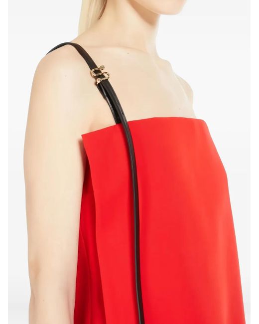 Sportmax Red Leather-Strap Top
