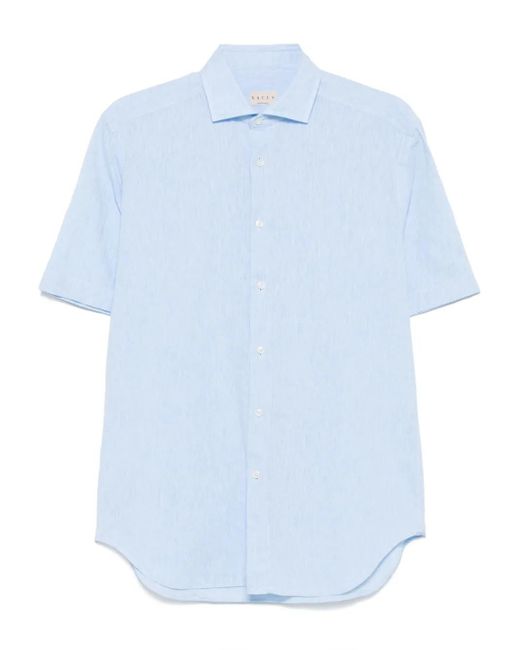 Camicia Con Fiammatura di Xacus in Blue da Uomo