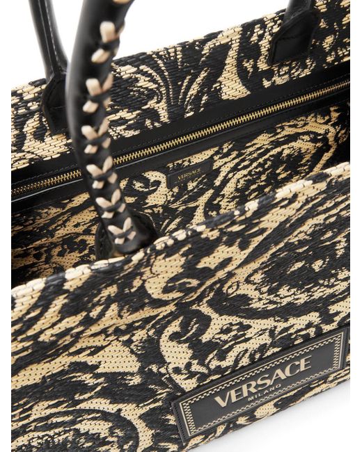 Bolso shopper Barocco Athena Versace de color Black