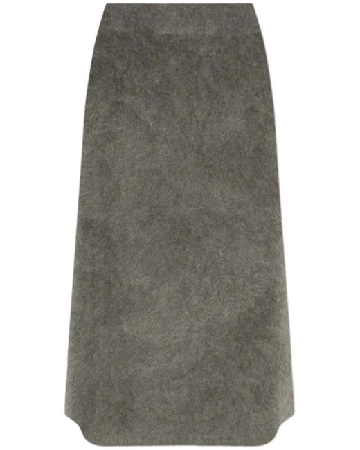 Lisa Yang Gray Asta Midi Skirt
